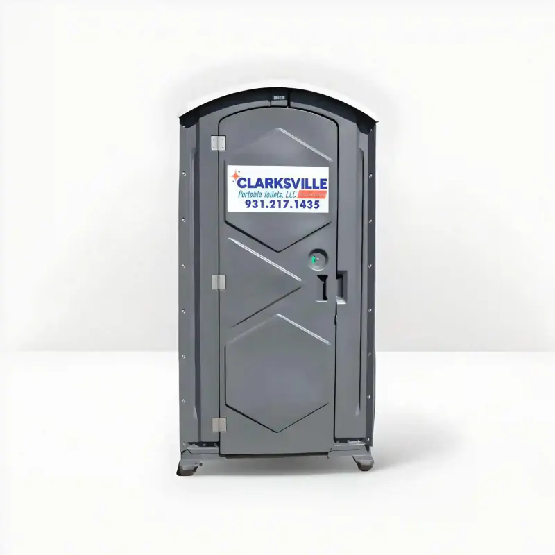 Clean standard portable toilet ready for a construction site